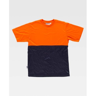 Camiseta combinada Workteam C6020 Naranja a.v