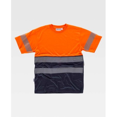 Camiseta combinada Workteam C6040 Naranja