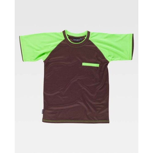 Camiseta Workteam WF1016 Marrón/Verde Lima