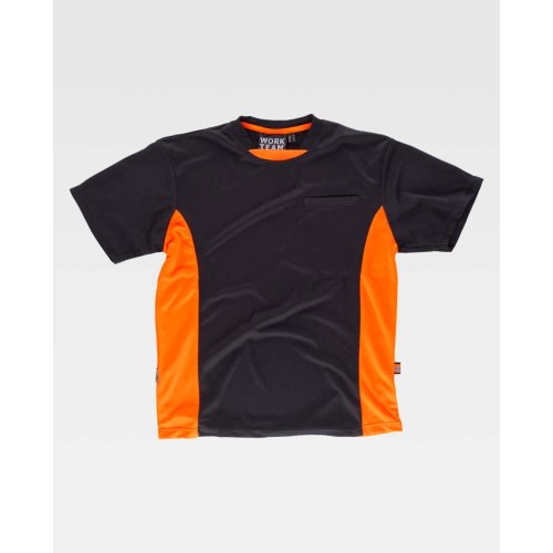Camiseta Workteam WF1616 Negro/Naranja a.v