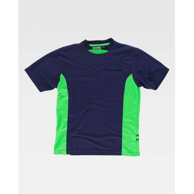 Camiseta Workteam WF1616 Marino/Verde Flúor
