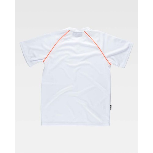 Camiseta Workteam S6640 Blanco/Naranja a.v
